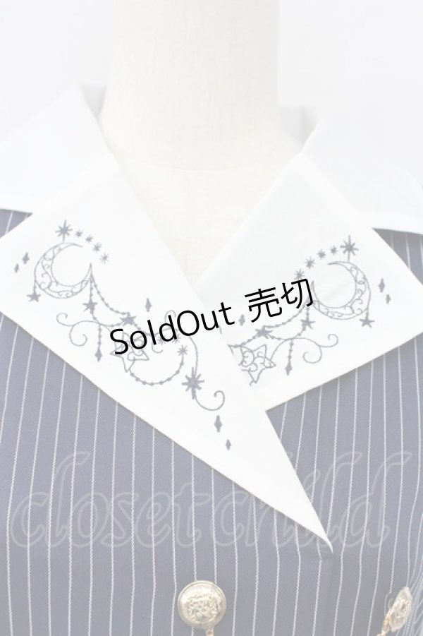 画像3: axes femme / 夜空刺繍襟ドッキングワンピース  ネイビー T-25-09-27-014-AX-OP-SA-ZI (3)