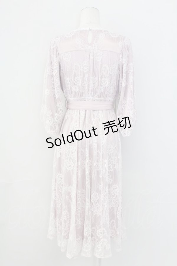 画像2: axes femme / ボリューム袖総レースワンピース  ピンク T-25-09-27-019-AX-OP-SA-ZI (2)