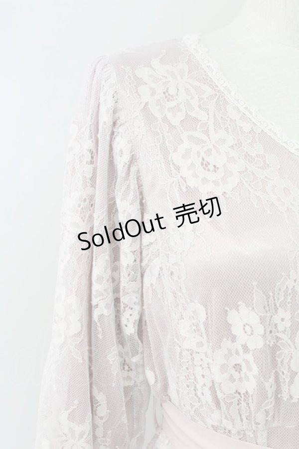 画像3: axes femme / ボリューム袖総レースワンピース  ピンク T-25-09-27-019-AX-OP-SA-ZI (3)