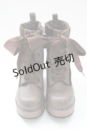 画像: axes femme POETIQUE / レースアップミドルブーツ M ブラウン T-25-09-28-019-AX-SH-SA-ZI