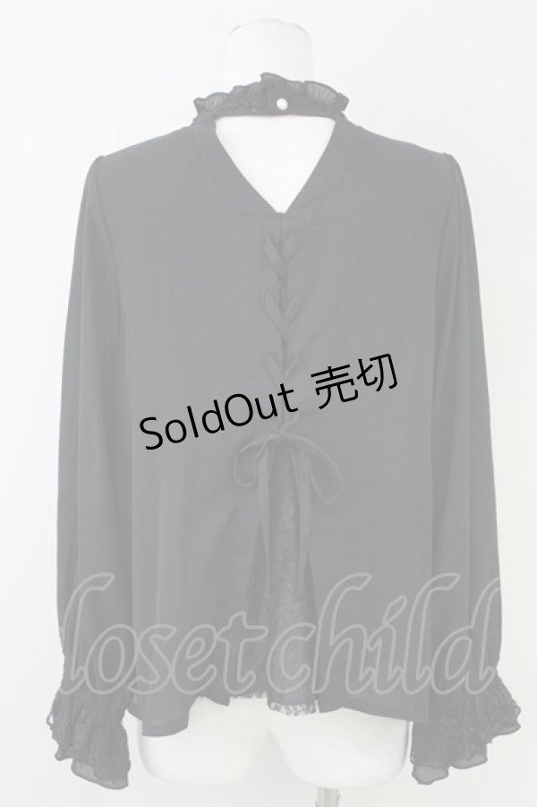 画像2: axes femme / バックシャンブラウスプルオーバー  黒 T-25-10-01-019-AX-BL-HS-ZS (2)