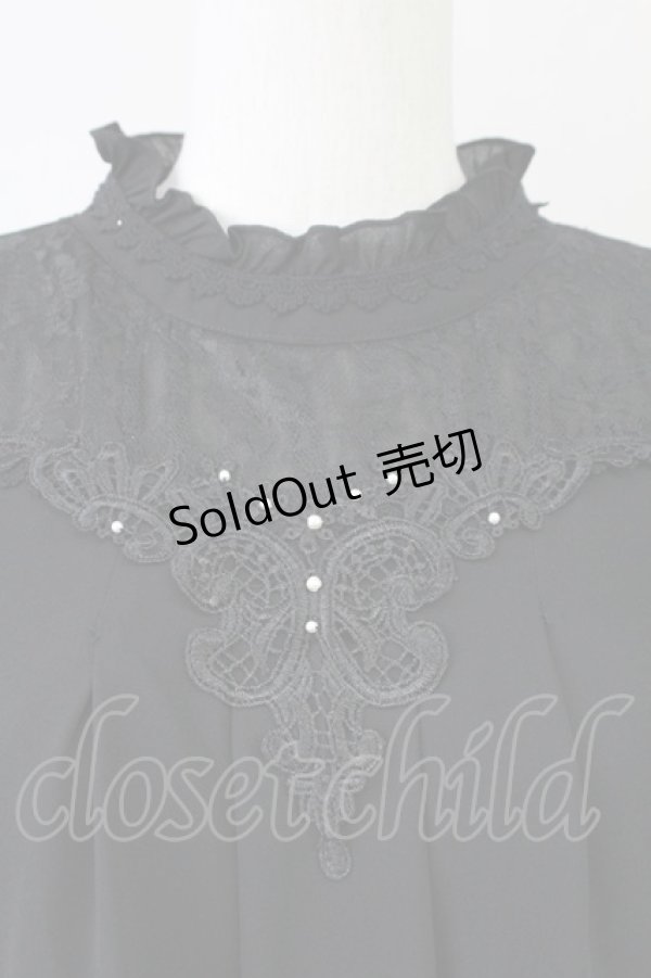 画像4: axes femme / バックシャンブラウスプルオーバー  黒 T-25-10-01-019-AX-BL-HS-ZS (4)