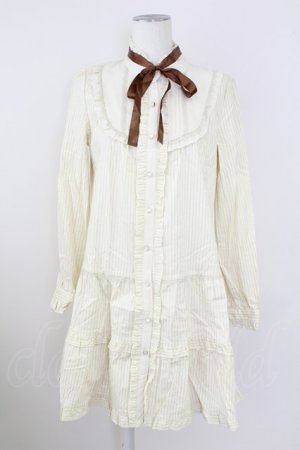 画像: axes femme / ピンストライプ柄シャツチュニ  キナリ T-25-10-01-021-AX-OP-HS-ZS