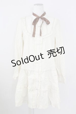 画像: axes femme / ピンストライプ柄シャツチュニ  キナリ T-25-10-01-021-AX-OP-HS-ZS