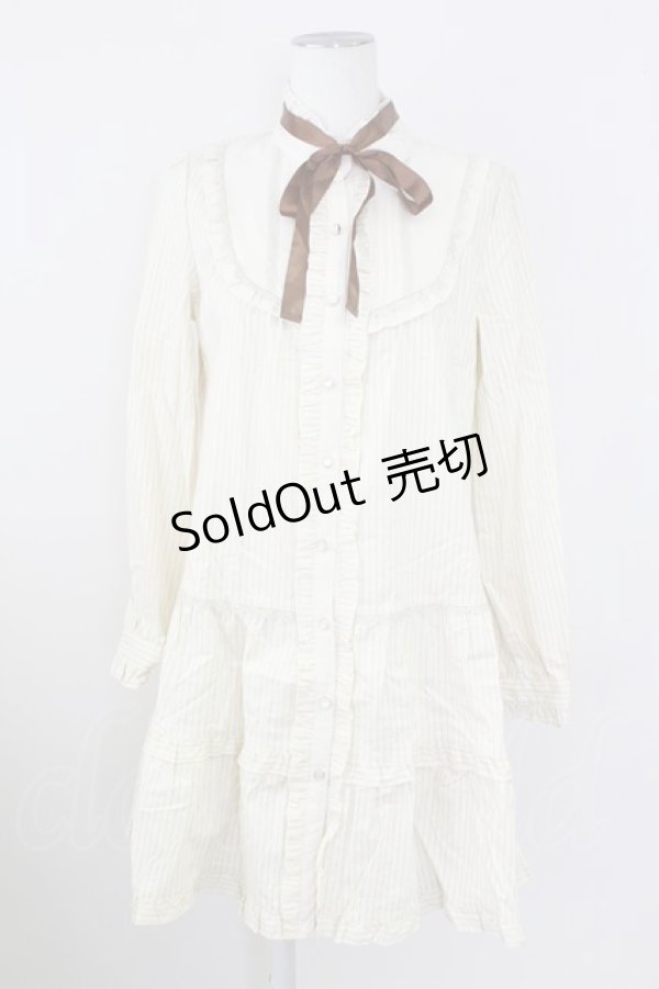 画像1: axes femme / ピンストライプ柄シャツチュニ  キナリ T-25-10-01-021-AX-OP-HS-ZS (1)