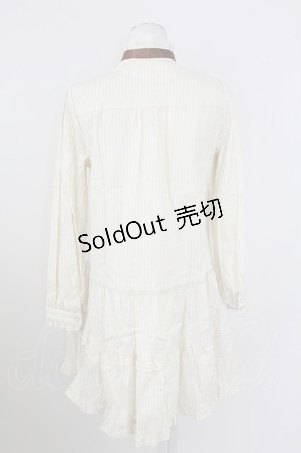 画像2: axes femme / ピンストライプ柄シャツチュニ  キナリ T-25-10-01-021-AX-OP-HS-ZS (2)