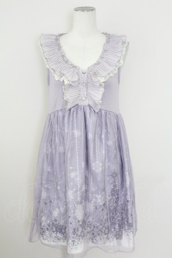 画像1: axes femme / チュール重ね結晶柄チュニ  ラベンダー T-25-10-01-023-AX-OP-HS-ZS (1)