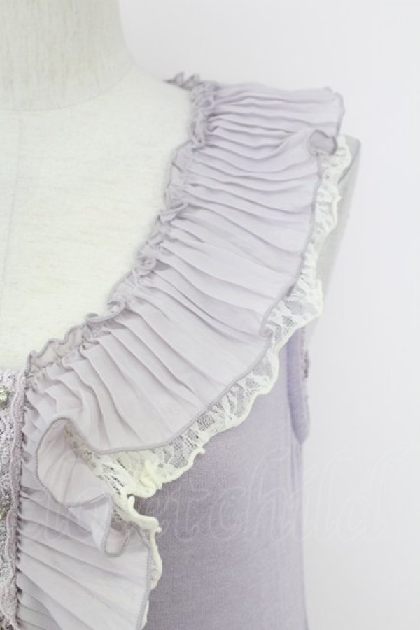 画像3: axes femme / チュール重ね結晶柄チュニ  ラベンダー T-25-10-01-023-AX-OP-HS-ZS (3)