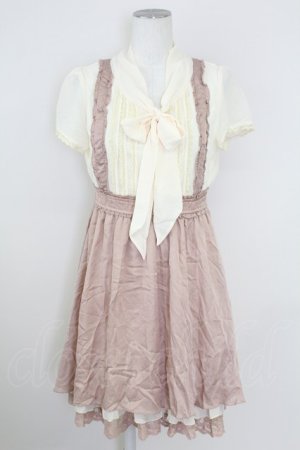 画像: axes femme / 重ね着風ワンピース  キナリｘピンク T-25-10-01-028-AX-TO-HS-ZS