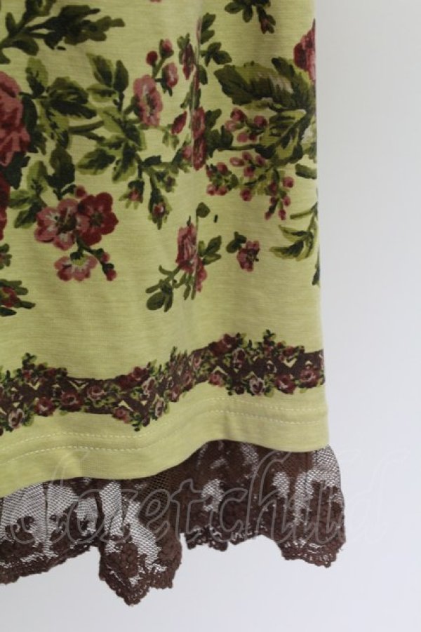 画像4: axes femme / カットソー花リース柄チュニ  イエロー T-25-10-01-030-AX-OP-HS-ZS (4)