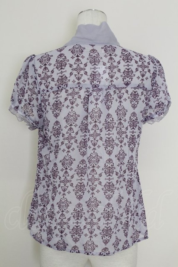 画像2: axes femme / オーナメント柄ブラウス  ラベンダー T-25-10-01-011-AX-BL-HS-ZT522 (2)