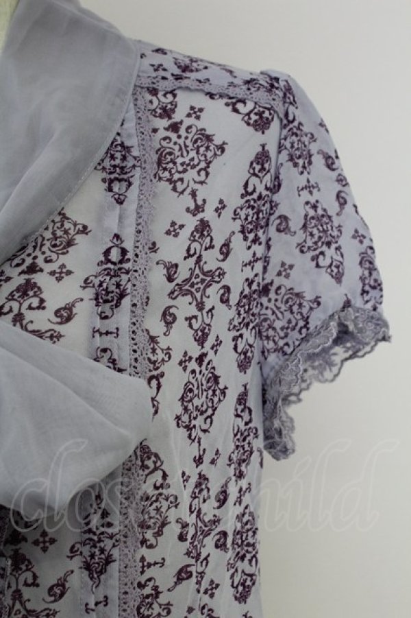 画像3: axes femme / オーナメント柄ブラウス  ラベンダー T-25-10-01-011-AX-BL-HS-ZT522 (3)