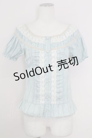 画像: axes femme / ドビージャガードビスチェブラウス  サックス T-25-10-01-012-AX-BL-HS-ZS