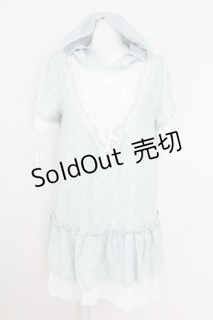 画像: axes femme / フード付きレース半袖プルオーバー  ミント T-25-10-01-014-AX-TO-HS-ZS