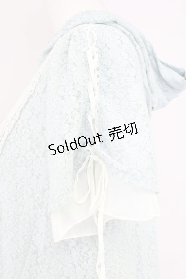 画像3: axes femme / フード付きレース半袖プルオーバー  ミント T-25-10-01-014-AX-TO-HS-ZS (3)