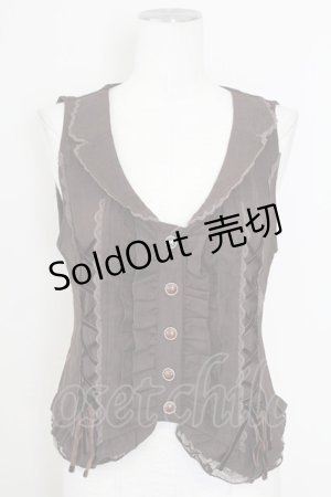 画像: axes femme / レースアップベスト  ブラウン T-25-10-01-018-AX-TO-HS-ZS