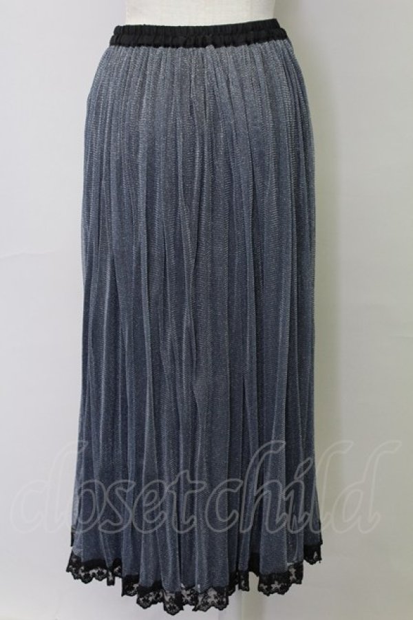 画像2: axes femme POETIQUE / ラメプリーツスカート  ブルーｘ黒 T-25-10-02-026-AX-SK-HR-ZS (2)