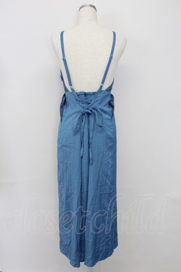 画像2: axes femme / シアーストライプコンビネゾン  ブルー T-25-10-02-029-AX-OP-HR-ZS (2)