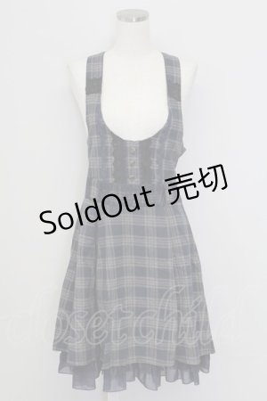 画像: axes femme / チェック柄ジャンドレ  紺 T-25-10-02-005-AX-OP-HR-ZS