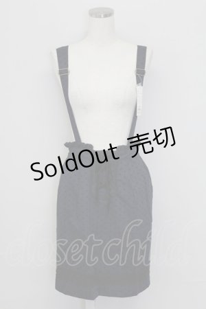 画像: axes femme / ドットフロッキーサス付スカート  紺 T-25-10-02-006-AX-SK-HR-ZS