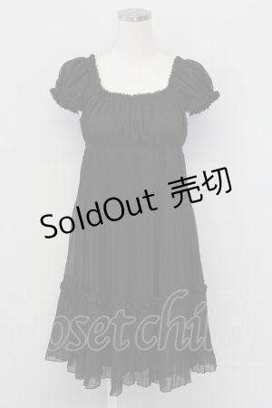 画像: axes femme / シフォンプリーツワンピース  黒 T-25-10-02-011-AX-OP-HR-ZS