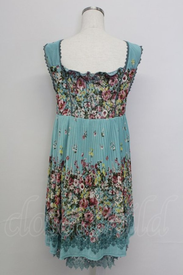 画像2: axes femme / プリントシフォンチュニック  グリーン T-25-10-02-002-AX-OP-HR-ZS (2)