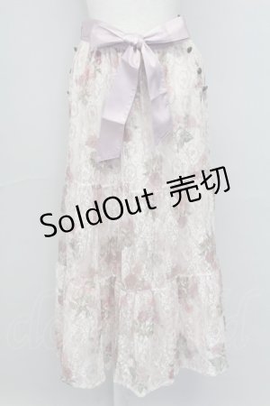 画像: axes femme / sajouプリントレーススカート  ピンク T-25-10-02-021-AX-SK-HR-ZS