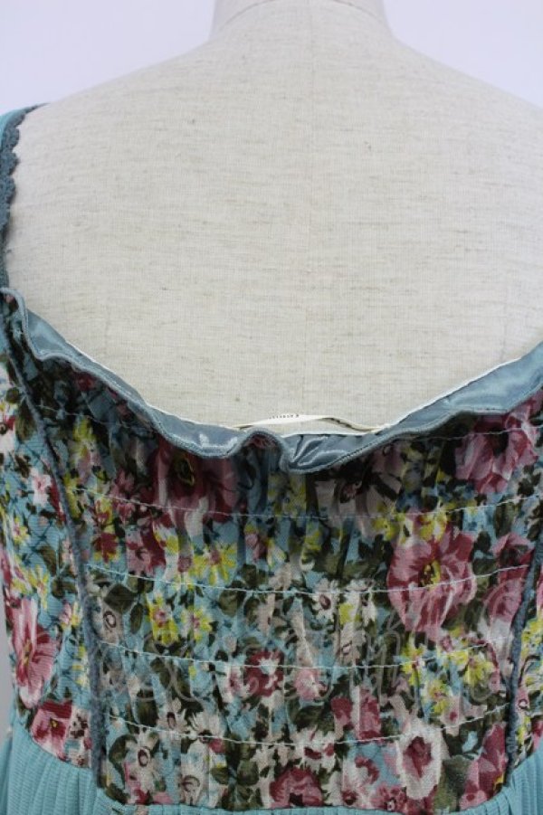 画像3: axes femme / プリントシフォンチュニック  グリーン T-25-10-02-002-AX-OP-HR-ZS (3)