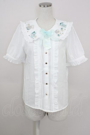 画像: Amavel / Fantasy Dreaming Bearブラウス  白Ｘミント T-25-10-05-001-CA-BL-SA-ZT
