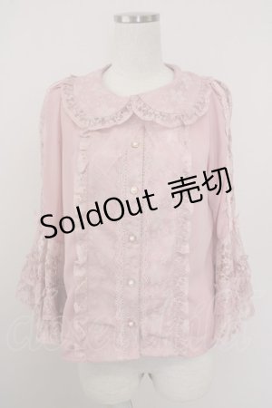 画像: axes femme kawaii / レーシー姫袖ブラウス  ピンク T-25-10-05-003-AX-BL-SA-ZT