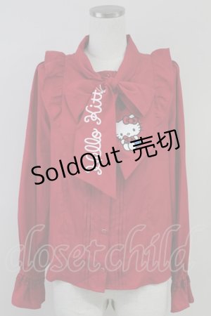 画像: axes femme / ハローキティ刺繍ブラウス  赤 T-25-10-05-004-AX-BL-SA-ZT