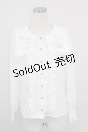 画像: Amavel / Sleeping Sheepスクエアカラーブラウス  白 T-25-10-05-002-CA-BL-SA-ZI