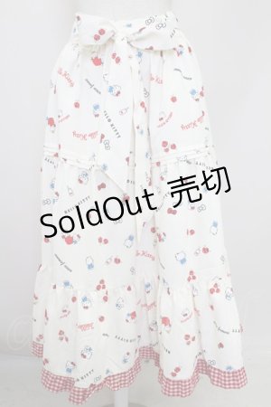 画像: axes femme / ハローキティプリントスカート  アイボリー T-25-10-05-010-AX-SK-SA-ZI