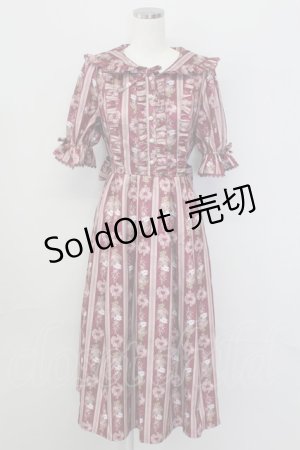 画像: axes femme kawaii / RosyBear柄ワンピース M ワイン T-25-10-08-028-AX-OP-SA-ZI