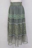 画像1: axes femme / チュールレースティアードスカート M グリーン T-25-10-08-038-AX-SK-SA-ZI (1)