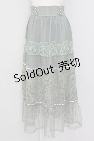 画像: axes femme / チュールレースティアードスカート M グリーン T-25-10-08-038-AX-SK-SA-ZI