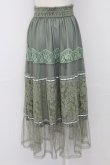 画像2: axes femme / チュールレースティアードスカート M グリーン T-25-10-08-038-AX-SK-SA-ZI (2)