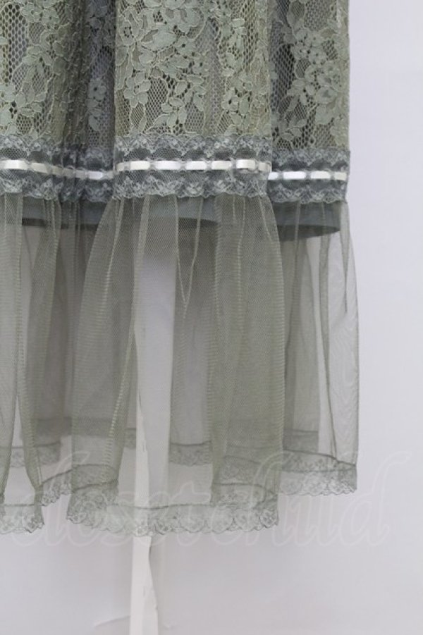 画像4: axes femme / チュールレースティアードスカート M グリーン T-25-10-08-038-AX-SK-SA-ZI (4)