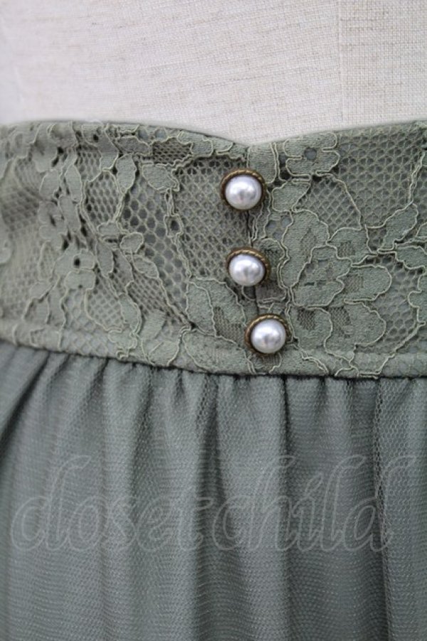 画像5: axes femme / チュールレースティアードスカート M グリーン T-25-10-08-038-AX-SK-SA-ZI (5)