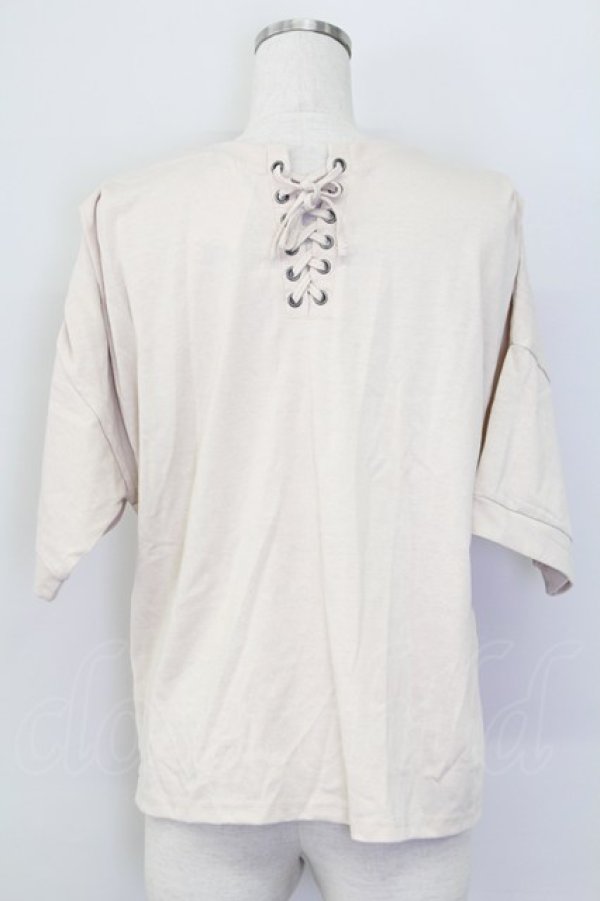 画像2: axes femme / 編上ロングTシャツ  ベージュ T-25-10-08-001-AX-TO-SA-ZI (2)