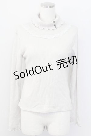 画像: axes femme / ハイネックレースニットトップス  アイボリー T-25-10-08-010-AX-TO-SA-ZI