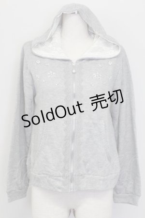 画像: axes femme / ビジューデザインパーカー M グレー T-25-10-08-011-AX-TO-SA-ZI