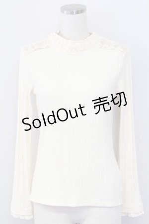 画像: axes femme / パール付きリブニット  アイボリー T-25-10-08-002-AX-TO-SA-ZI