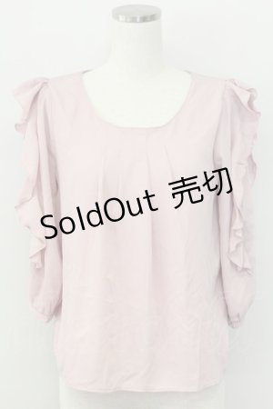 画像: axes femme / 袖フラワー刺繍ブラウス  ピンク T-25-10-08-016-AX-BL-SA-ZI