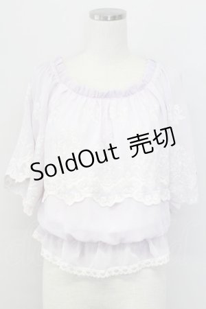 画像: axes femme / 2WAY刺繍プルオーバー M ラベンダー T-25-10-08-017-AX-TO-SA-ZI