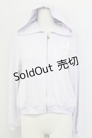 画像: E hyphen world gallery / ねこプリントパーカー  ラベンダー T-25-10-08-018-LO-TO-SA-ZI