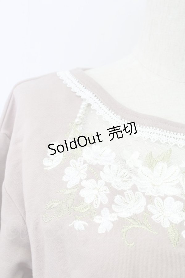 画像3: axes femme / フラワー刺繍裏毛トレーナー M ピンク T-25-10-08-019-AX-TO-SA-ZI (3)