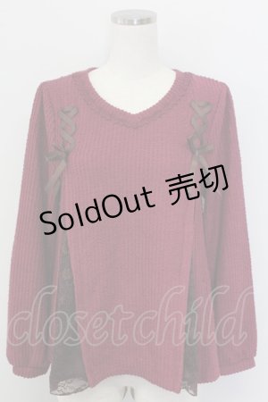 画像: axes femme / レースアップトップス  ボルドー T-25-10-08-023-AX-TO-SA-ZI