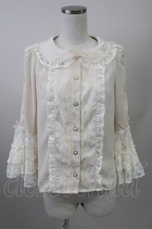 画像: axes femme kawaii / レーシー姫袖ブラウス  アイボリー T-25-10-09-004-AX-BL-SA-ZT