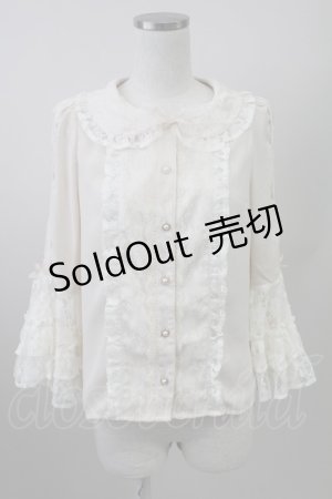 画像: axes femme kawaii / レーシー姫袖ブラウス  アイボリー T-25-10-09-004-AX-BL-SA-ZI